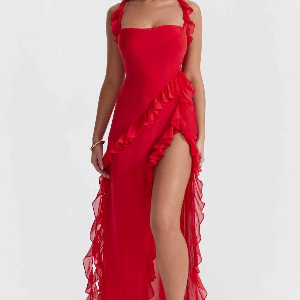 Dalia | Vestido largo con volantes