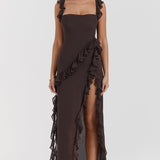 Dalila | Vestido largo con volantes