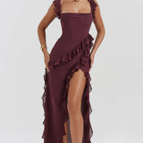 Dalia | Vestido largo con volantes
