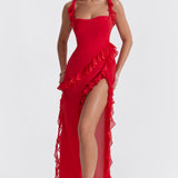 Dalia | Vestido largo con volantes