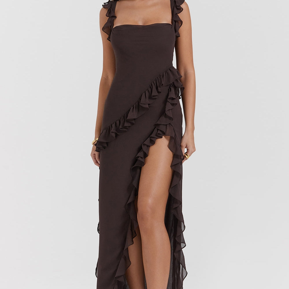 Dalia | Vestido largo con volantes