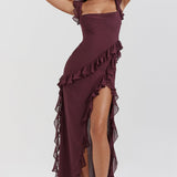 Dalia | Vestido largo con volantes