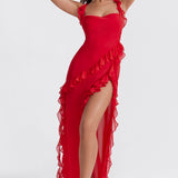 Dalia | Vestido largo con volantes