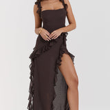 Dalia | Vestido largo con volantes