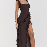 Dalia | Vestido largo con volantes