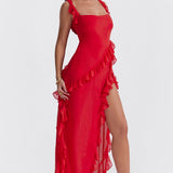 Dalia | Vestido largo con volantes