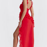Dalia | Vestido largo con volantes