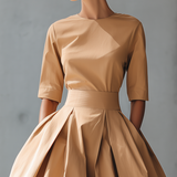 Vestido Maxi Estructurado en Algodón