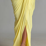 Vestido Maxi Cómodo en Mezcla Amarillo Vivo