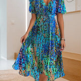 Alicja | Vestido casual con estampado sencillo y escote en V