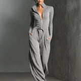 Mono Elegante de Mujer de Punto con Cremallera Delantera