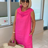 Mariella | Vestido de material premium arrugado