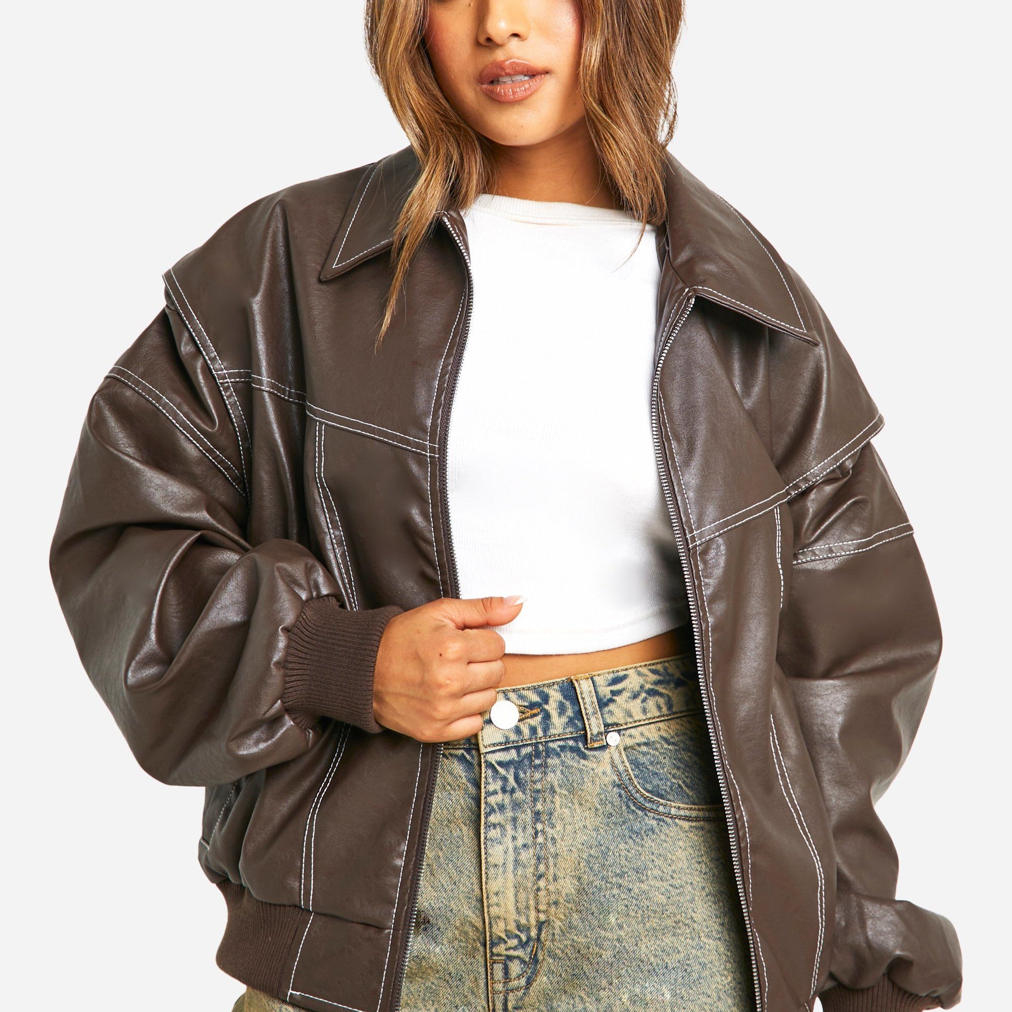Bomber de cuero