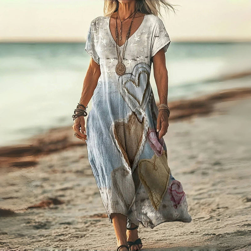 Lucia | Vestido vintage con estampado de corazones