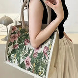 Taila | Bolsa de Yute con Estampado Floral y Diseño Ecológico