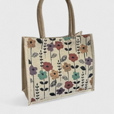 Taila | Bolsa de Yute con Estampado Floral y Diseño Ecológico