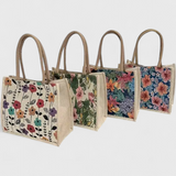 Taila | Bolsa de Yute con Estampado Floral y Diseño Ecológico