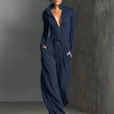 Mono Elegante de Mujer de Punto con Cremallera Delantera