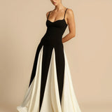 Celina | Vestido maxi atemporal en color negro y marfil