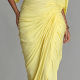 Vestido Maxi Cómodo en Mezcla Amarillo Vivo