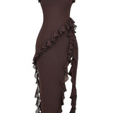 Dalia | Vestido largo con volantes
