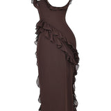 Dalia | Vestido largo con volantes