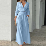 Conjunto de verano con camisa anudada y pantalón palazzo de cintura alta