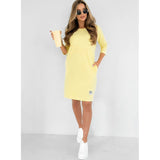 Liwia | Vestido midi clásico con escote redondo y bolsillos